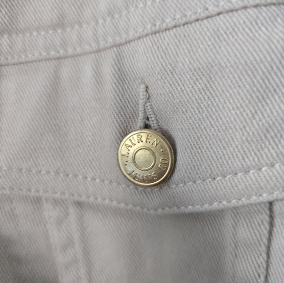 Vintage Ralph Lauren Denim Jacket Women Sz M Tan Jean Pockets Button Up Classic - Picture 3 of 15
